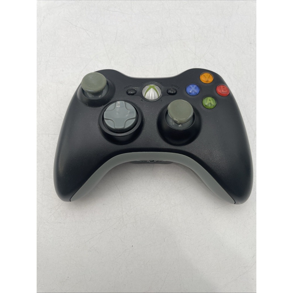 Microsoft Xbox 360 Black & Gray Wireless Controlle- OEM TESTED